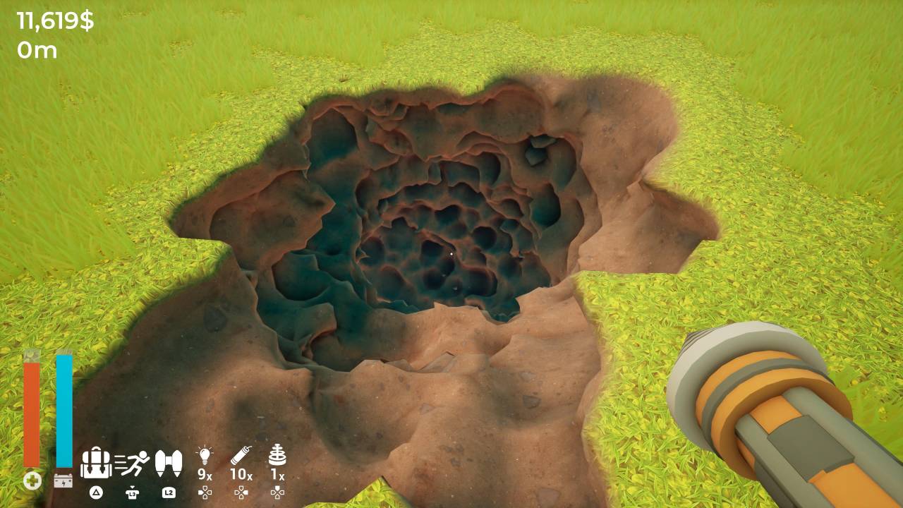 digging a hole graphics in-game