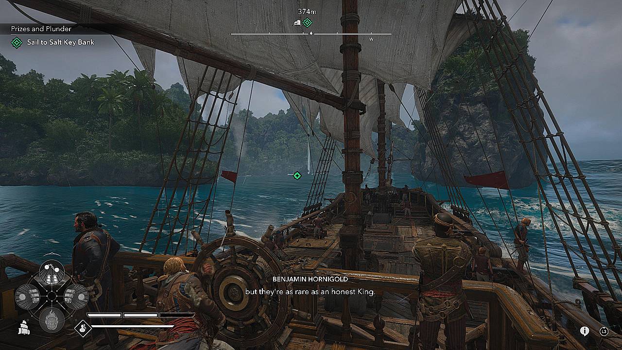 ship sailing with shanties in background black flag resynced